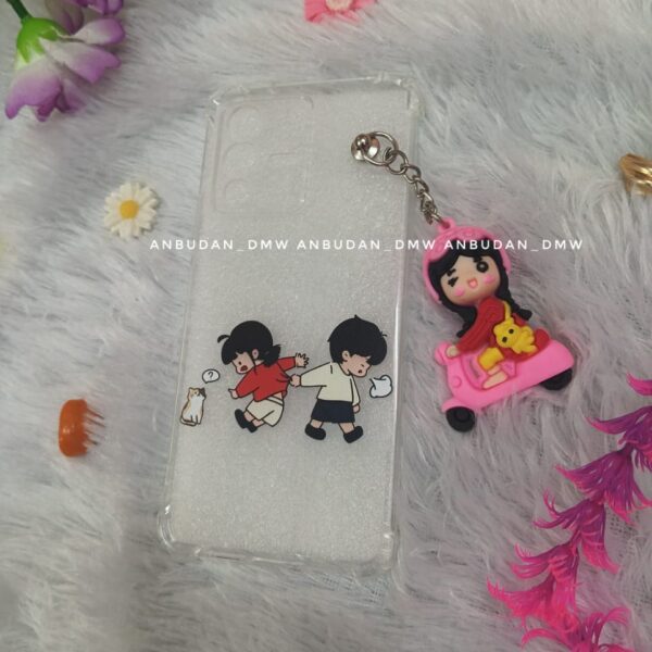Crystal Charm Clear Case with Keychain