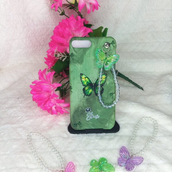 Green butterfly charm bow case